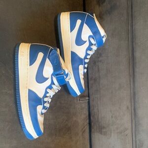 Nike Blue and White High-Top Sneakers